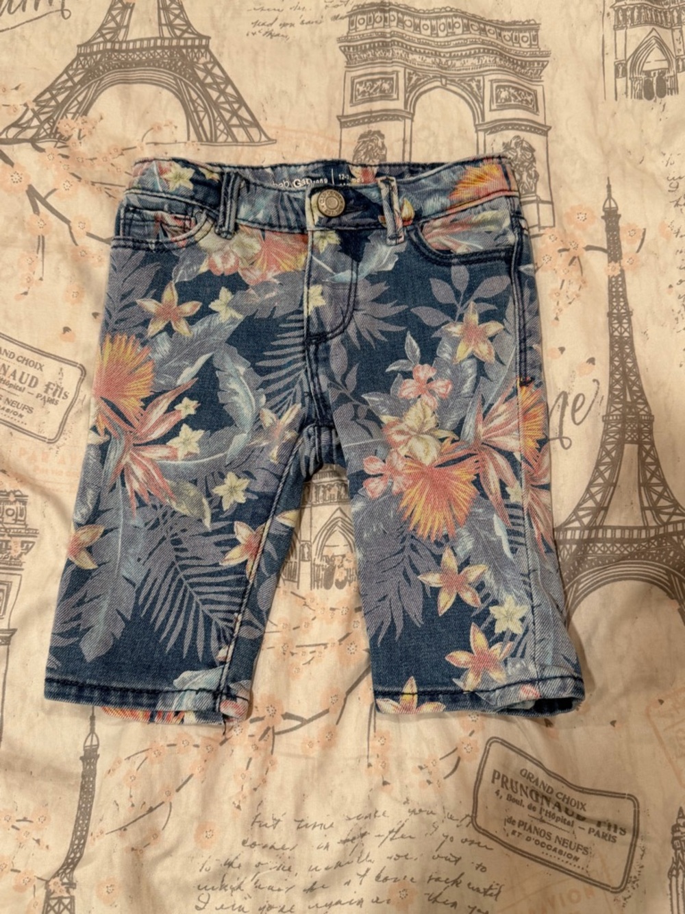 Baby Gap 12-18 floral straight crop